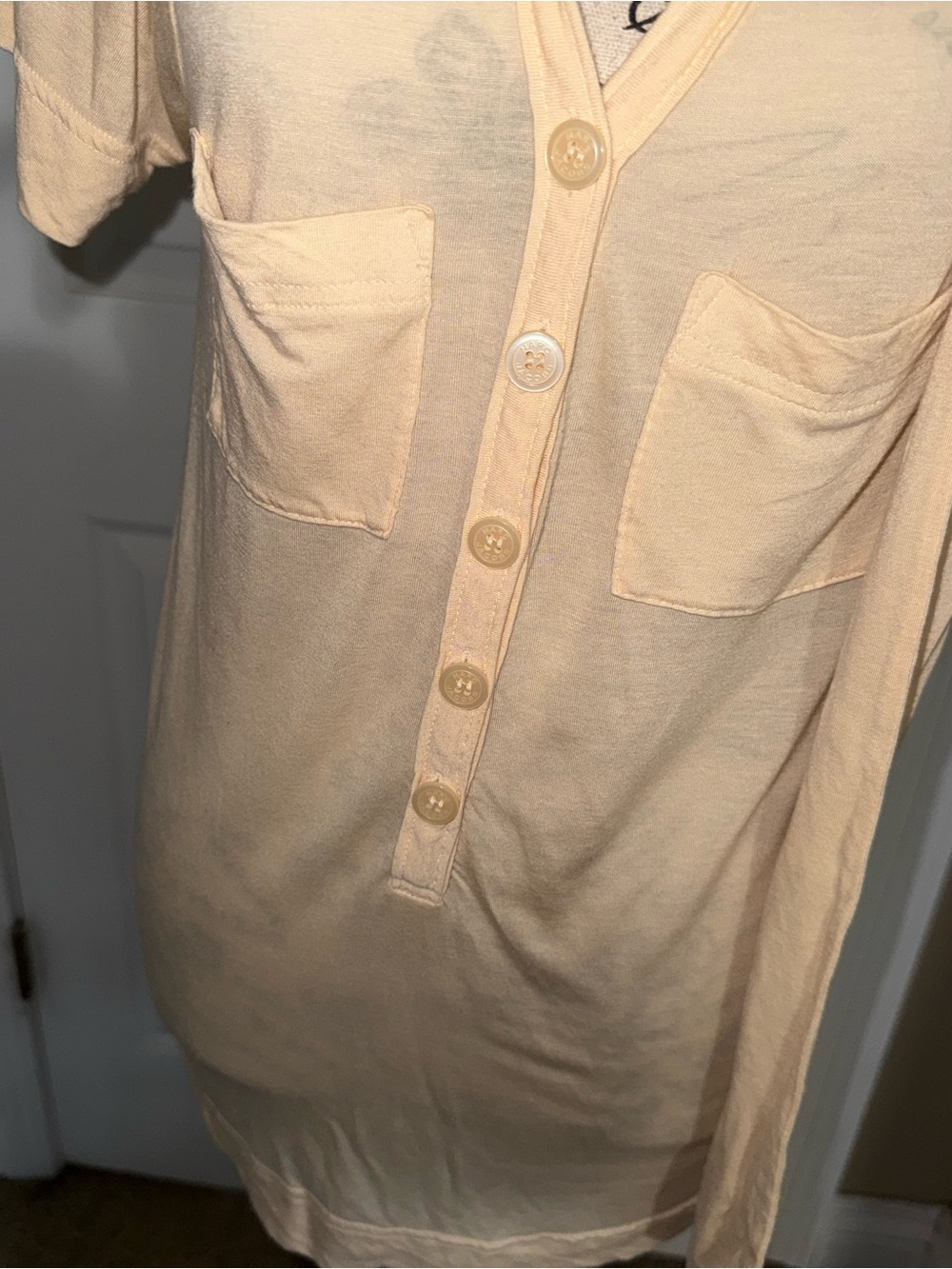 Marc by Marc Jacobs Tie Neck Modal Silk Blouse Button Front Utility Pockets M - Picture 6 of 10